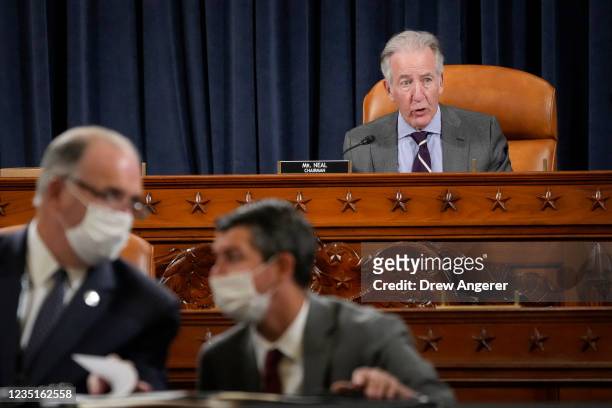 Committee chair Rep. Richard Neal presides over a House Ways and Means Committee markup hearing of the Build Back Better Act on Capitol Hill,...
