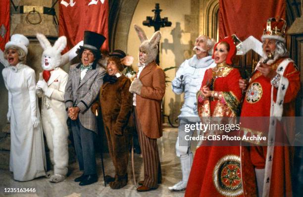 Pictured from left is Carol Channing , Red Buttons , Anthony Newley , Arte Johnson , Roddy McDowall , Lloyd Bridges , Jayne Meadows , and Robert...