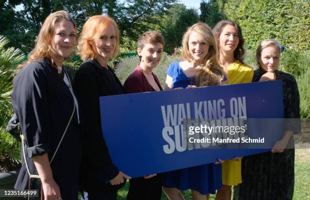 Selina Graf, Nicole Beutler, Tanja Raunig, Natalie Alison, Daniela Kong and Heideline Pfaffenbichler and pose during the filming of the series...
