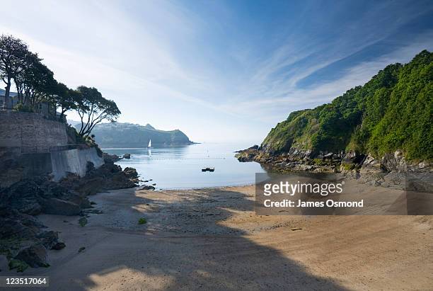readymoney cove, fowey. cornwall. england. uk. - bay of water stock pictures, royalty-free photos & images
