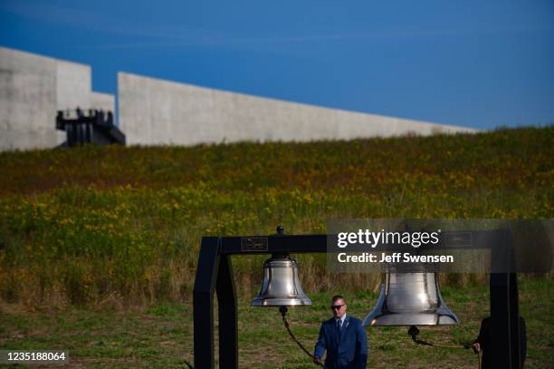 The bells ring the names of the victims at the 20th Anniversary remembrance of the September 11, 2001 terrorist attacks at the Flight 93 National...