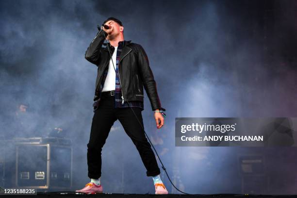 Sam McTrusty of Twin Atlantic performs on the Main Stage during the TRNSMT Festival on Glasgow Green in the centre of Glasgow, Scotland on September...