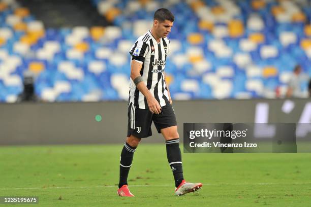 Alvaro Morata player of Juventus, during the match of the Italian SerieA league between Napoli vs Juventus, final result 2-1, match played at the...