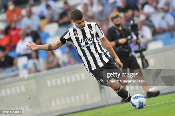 Alvaro Morata player of Juventus, during the match of the Italian SerieA league between Napoli vs Juventus, final result 2-1, match played at the...