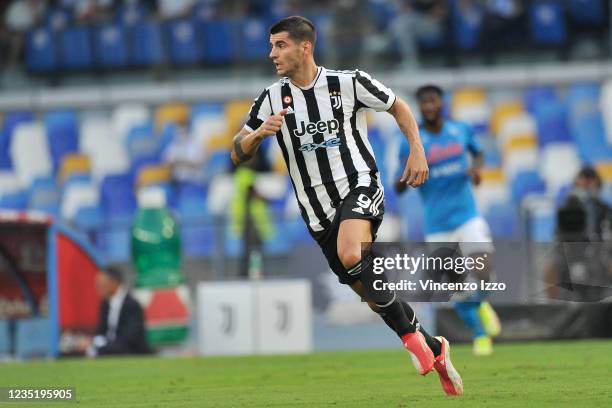 Alvaro Morata player of Juventus, during the match of the Italian SerieA league between Napoli vs Juventus, final result 2-1, match played at the...