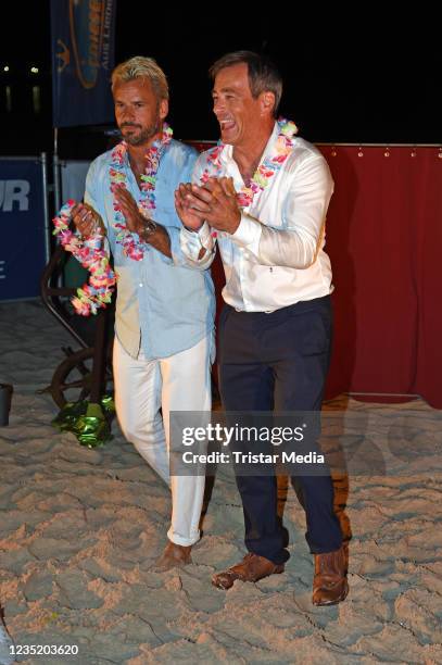 Stephan Luca and Jan Sosniok during an evening get together at Strandbistro Alex as part of the event "Summer For Friends" in aid of Welthungerhilfe...