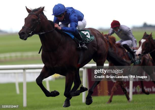 William Buick riding Native Trail on their way to winning the Goffs Vincent O'Brien National Stakes during day two of the Longines Irish Champions...
