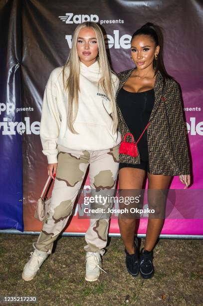 Mary Bedford and Clarisse Juliette of Love Island attend Wireless Festival 2021 at Crystal Palace on September 12, 2021 in London, England.