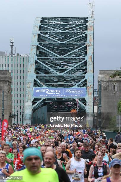 General view of runners during the BUPA Great North Run in Newcastle upon Tyne, England on Sunday 12th September 2021.