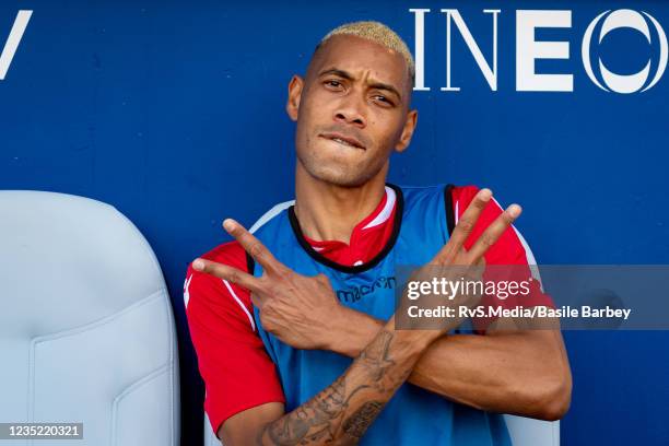 Guillaume Hoarau of FC Sion takes the pose for a picture before the Super League match between FC Lausanne-Sport and FC Sion at Stade de la Tuiliere...