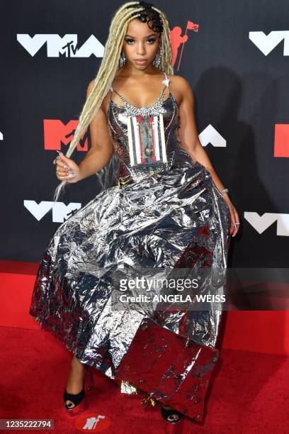 Duo member Chloe Bailey arrives for the 2021 MTV Video Music Awards at Barclays Center in Brooklyn, New York, September 12, 2021.