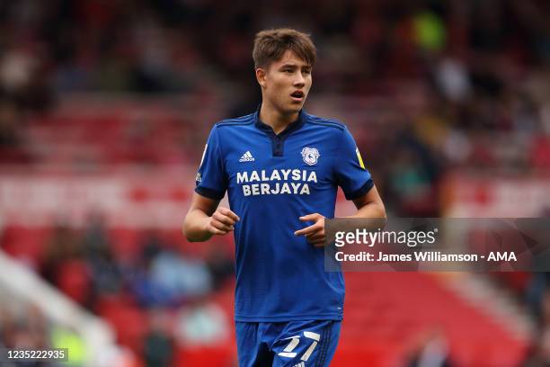 Rubin Colwill of Cardiff City during the Sky Bet Championship match between Nottingham Forest and Cardiff City at City Ground on September 11, 2021...