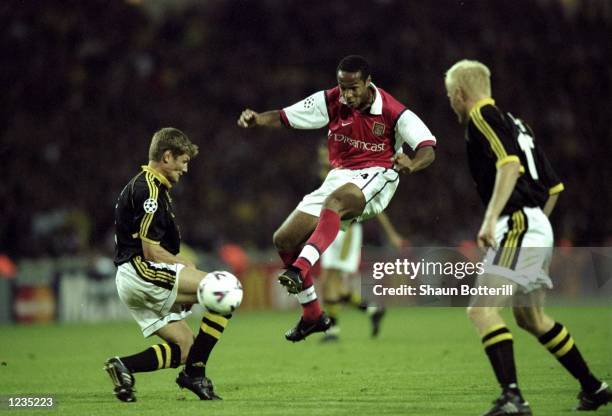 Thierry Henry of Arsenal in action during the UEFA Champions League match between Arsenal v AIK Solna, played at Wembley Stadium, London. The game...