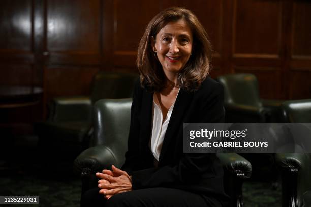 Former presidential candidate, French-Colombian Ingrid Betancourt, who was kidnapped by the FARC since 2002 to 2008, poses in Madrid on September 13,...