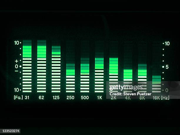 graphic equalizer led lights - sound mixer stock pictures, royalty-free photos & images
