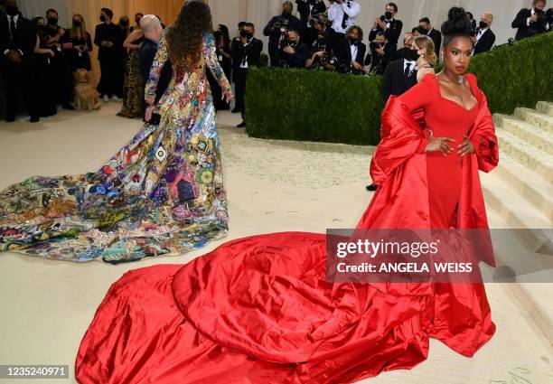 American professional tennis player Venus Williams arrives for the 2021 Met Gala at the Metropolitan Museum of Art on September 13, 2021 in New York....