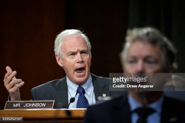Sen. Ron Johnson questions U.S. Secretary of State Antony Blinken during a Senate Foreign Relations Committee hearing on Capitol Hill, September 14,...