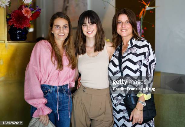 Lili Radu, Lena Meyer-Landrut and Stephanie Dettman during the "End of Summer Lunch" by UND GRETEL & VeeCollective on September 14, 2021 in Berlin,...