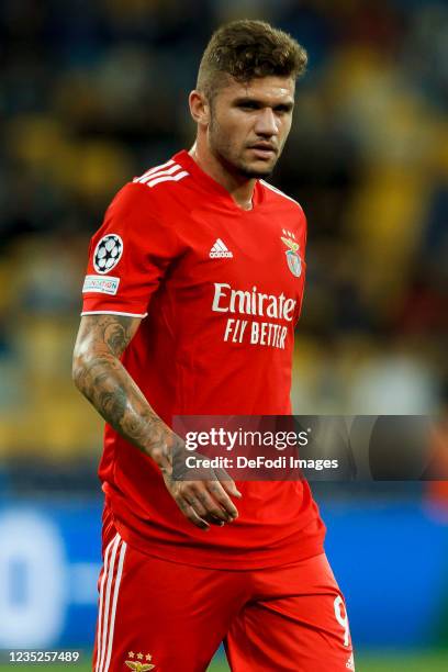 Morato of SL Benefica looks on during the UEFA Champions League Group E match between Dinamo Kiev and SL Benfica at NSC Olimpiyskiy on September 14,...