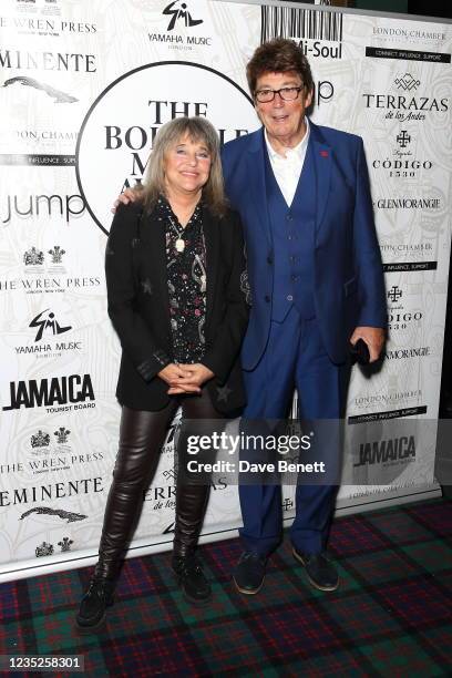 Suzi Quatro and Mike Read attend the Boisdale Music Awards 2021 at Boisdale of Canary Wharf on September 14, 2021 in London, England.