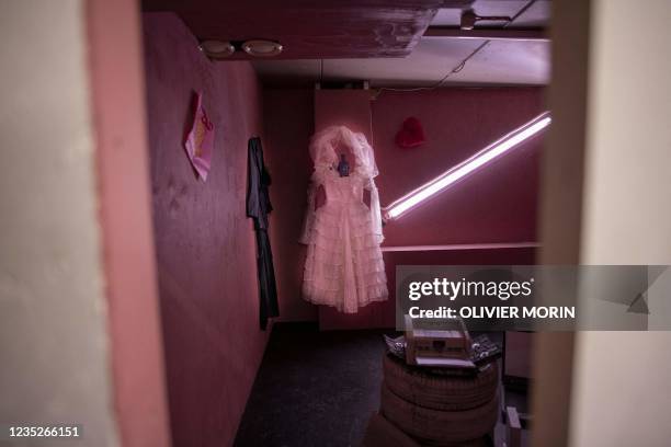 Room with devices and objects waits to be smahed in the rage room "Raivomoo" on September 14, 2021 in Helsinki. - A new service in Finland allowing...