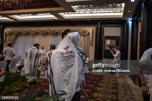 The Jewish Community Center of the UAE hosts Yom Kippur prayers at the Palace Hotel Downtown on September 15, 2021 in Dubai, United Arab Emirates....