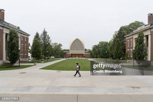 Student on campus at the University of Rochester in Rochester, New York, U.S., on Tuesday, Sept. 14, 2021. The Bloomberg Businessweek 2021-22 Best...