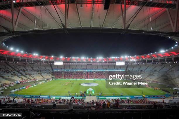 General view of Maracana Stadium before a second leg quarter final match of Copa Do Brasil between Flamengo and Gremio on September 15, 2021 in Rio...