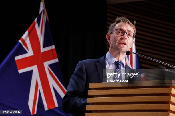 Director General of Health Dr Ashley Bloomfield speaks during the daily COVID-19 update press conference in the Beehive Theatrette on September 16,...