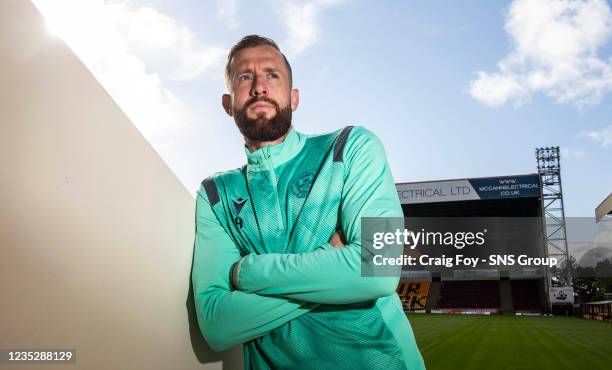 Kevin van Veen during a Motherwell press conference at Fir Park, on September 16 in Motherwell, Scotland.