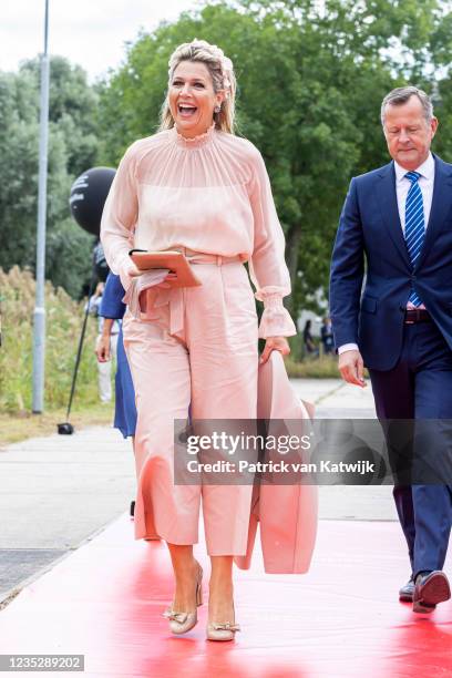 Queen Maxima of The Netherlands opens the National Superfast computer Snellius on September 16, 2021 in Amsterdam , Netherlands.