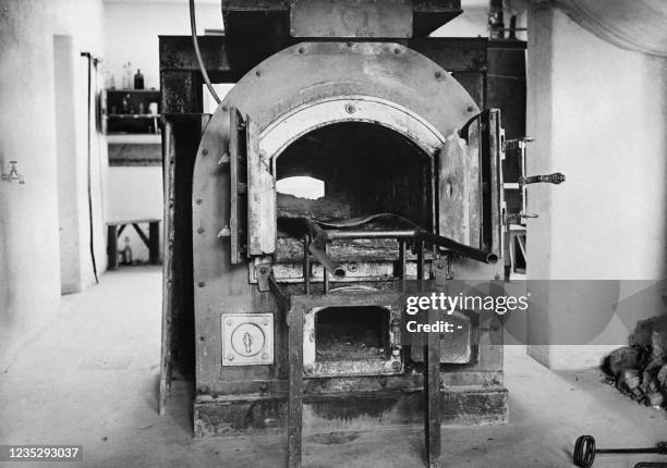 Picture taken after the Second World War of the crematory oven of the Natzweiler-Struthof concentration camp in Alsace. Natzweiler-Struthof was a...