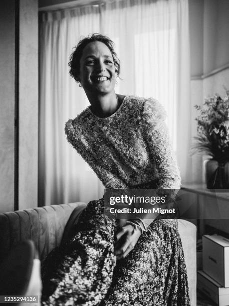 Actress Vicky Krieps poses for a portrait on July 12, 2021 in Cannes, France.