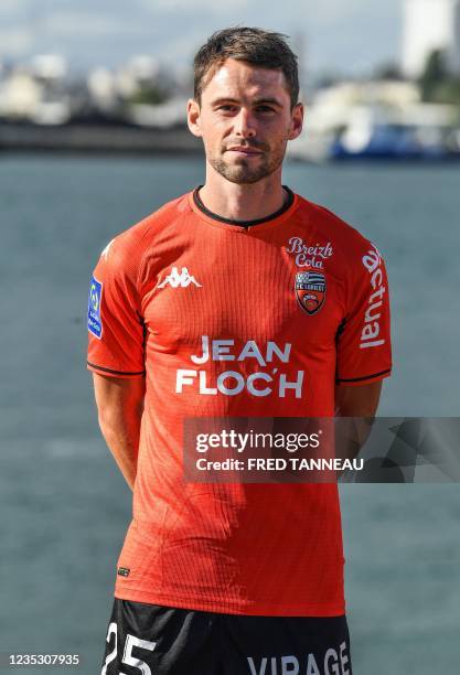 Lorient's French defender Vincent Le Goff poses in Locmiquelic, western France, on September 16, 2021.