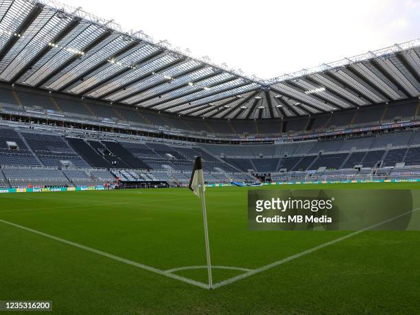 General view of St James Park before the Premier League match between Newcastle United and Leeds United at St. James Park on September 17, 2021 in...