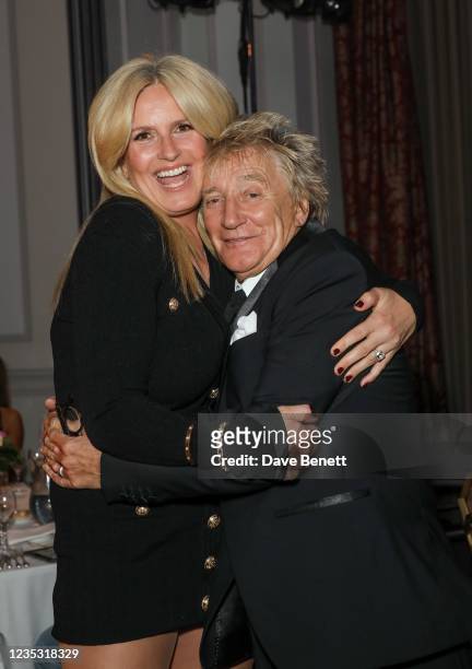 Penny Lancaster and Rod Stewart attend The Icon Ball during London Fashion Week September 2021 at The Landmark Hotel on September 17, 2021 in London,...