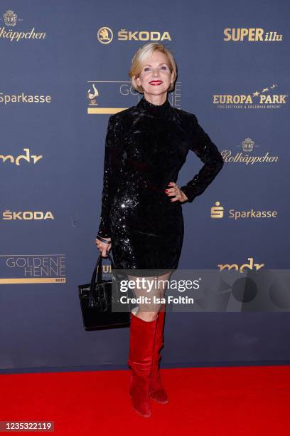 Actress Andrea Kathrin Loewig attends the Goldene Henne Award 2021 at Kongresshalle am Zoo Leipzig on September 17, 2021 in Leipzig, Germany.