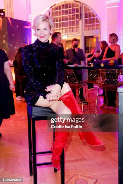 Actress Andrea Kathrin Loewig attends the Goldene Henne Award 2021 at Kongresshalle am Zoo Leipzig on September 17, 2021 in Leipzig, Germany.