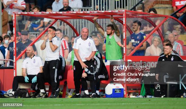 Ipswich Town manager Paul Cook during the Sky Bet League One match between Lincoln City and Ipswich Town at LNER Stadium on September 18, 2021 in...