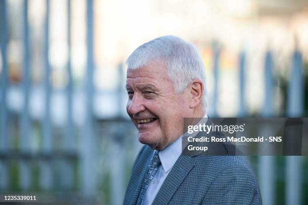 Archie Knox is pictured as a statue of legendary Dundee United manager Jim McLean is unveiled outside of Tannadice Stadium on September 18 in Dundee,...