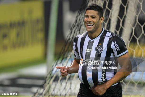Hulk of Atletico MG celebrates a scored goal against Sport Recife during a match between Atletico MG and Sport Recife as part of Brasileirao 2021 at...