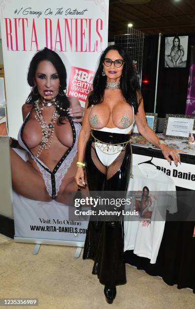 Adult film actress Rita Daniels attends the EXXXOTICA Expo 2021 at Miami Airport Convention Center on September 17, 2021 in Miami, Florida.