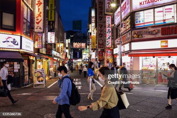 Tokyo, Japan. The Covid emergency in Japan continues and the tourist resorts and office areas are much less frequented. However, although coronavirus...