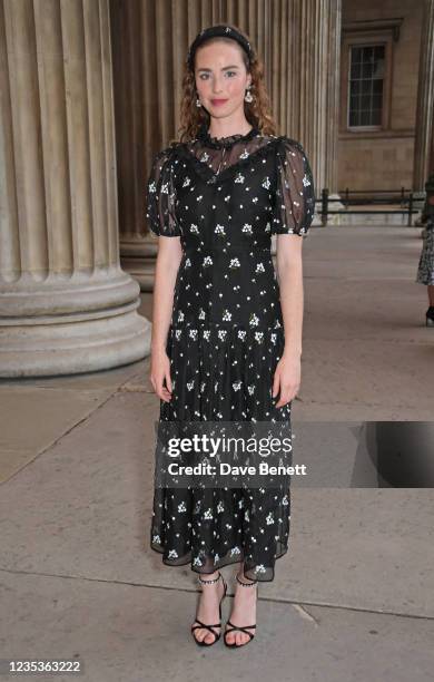 Freya Mavor attends the ERDEM show during London Fashion Week September 2021 at The British Museum on September 19, 2021 in London, England.