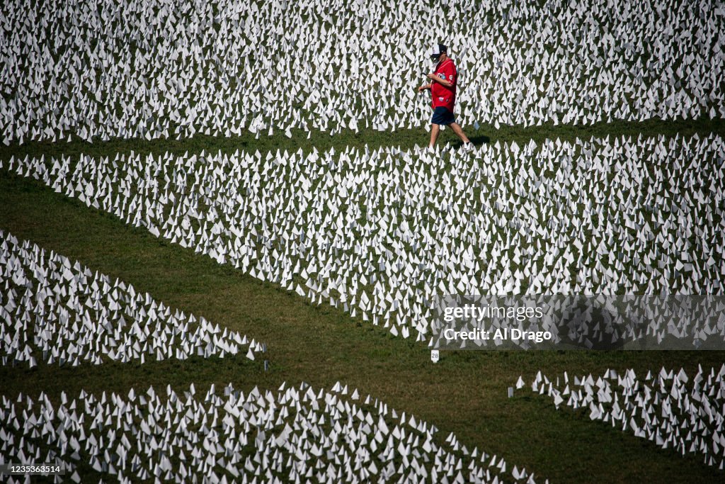 Over 650,000 White Flags Planted On National Mall To Honor American Covid Deaths