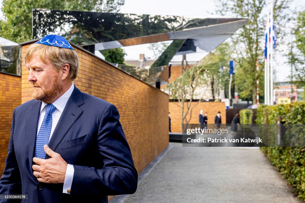 King Willem-Alexander Of The Netherlands Opens The National Holocaust Monument In Amsterdam