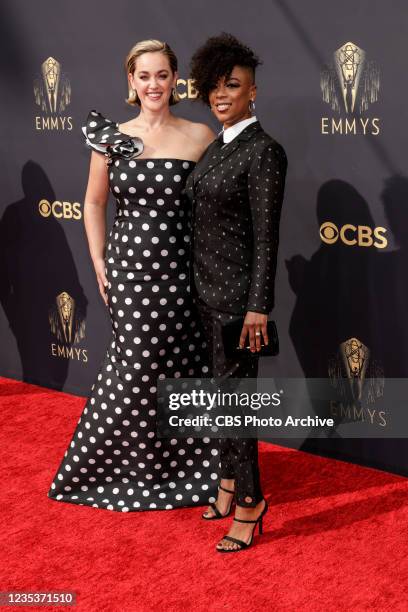 Writer Lauren Morelli and Samira Wiley from 'The Handmaid's Tale' attend the 73RD EMMY AWARDS on Sunday, Sept. 19 on the CBS Television Network and...