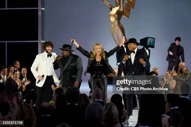 Cedric The Entertainer, Rita Wilson, and LL Cool J appear at the 73RD EMMY AWARDS, broadcast Sunday, Sept. 19 on the CBS Television Network and...