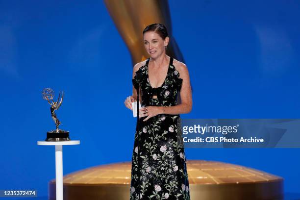 Julianne Nicholson from 'Mare of Easttown' appears at the 73RD EMMY AWARDS, broadcast Sunday, Sept. 19 on the CBS Television Network and available to...