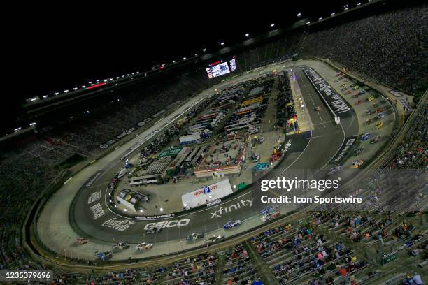 An overview of the track from the roof during the 61st Annual running of the Bass Pro Shops NRA Night Race on September 18, 2021 at the Bristol Motor...